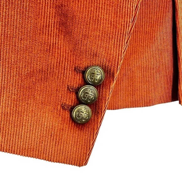 NEW Guideboat Co. Rook & Raven Corduroy Blazer Jacket Pumpkin Orange Size 2 - Picture 5 of 12